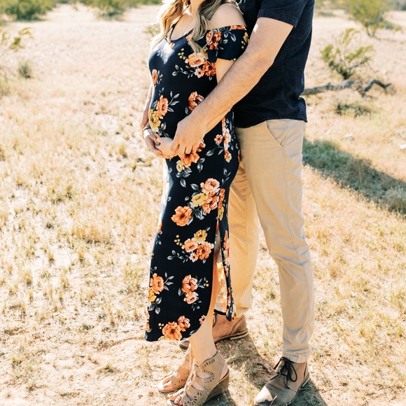 Mother Bee Maternity Dresses & Skirts - Maternity Dress navy floral